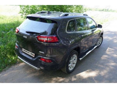 Защита заднего бампера короткая 60 мм ТСС для Jeep Cherokee 2014-2018
