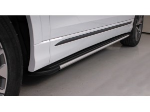 Пороги алюминиевые Slim line Silver для Audi Q8 № AUDIQ819-13S